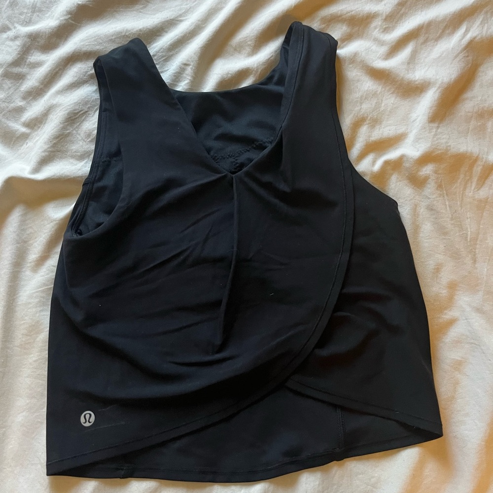 Black High Neck Lululemon Tank with Open Back Size 6